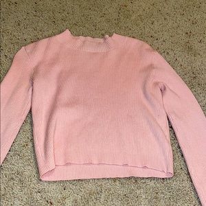 Light pink cropped turtle neck